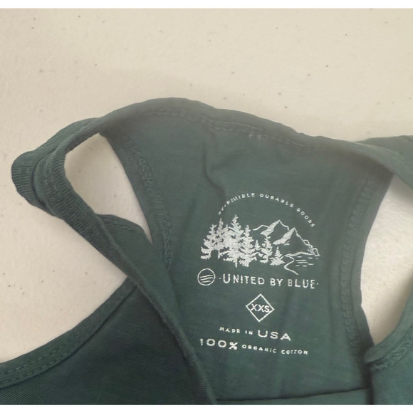 United By Blue Women's Organic Tank Top Adventure is Calling XXS Green Outdoors - Picture 2 of 7